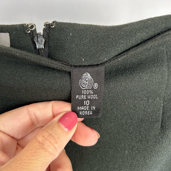 Vintage Hunter Green Wool Midi/Maxi Skirt Size 10 - Picture 5 of 9